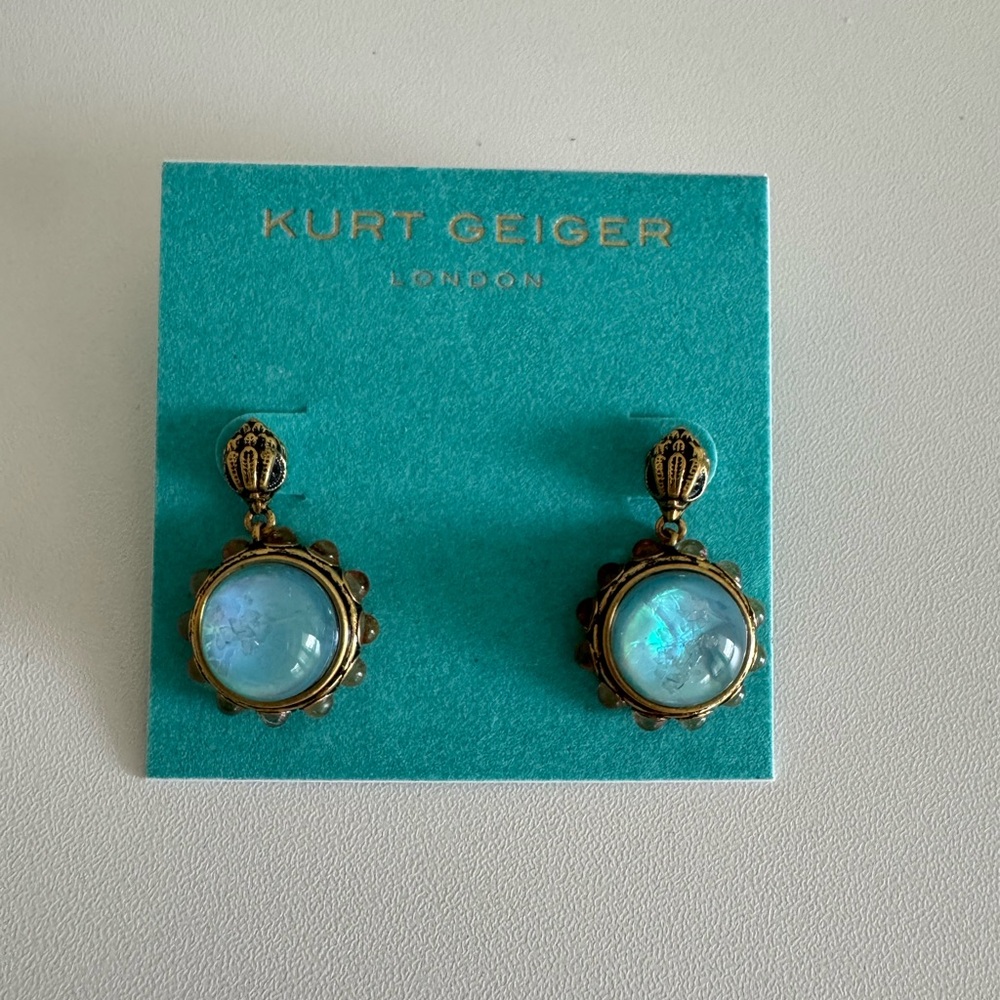 Kurt Geiger Eagle Motif Resin Stone Drop Earrings - Picture 3 of 3